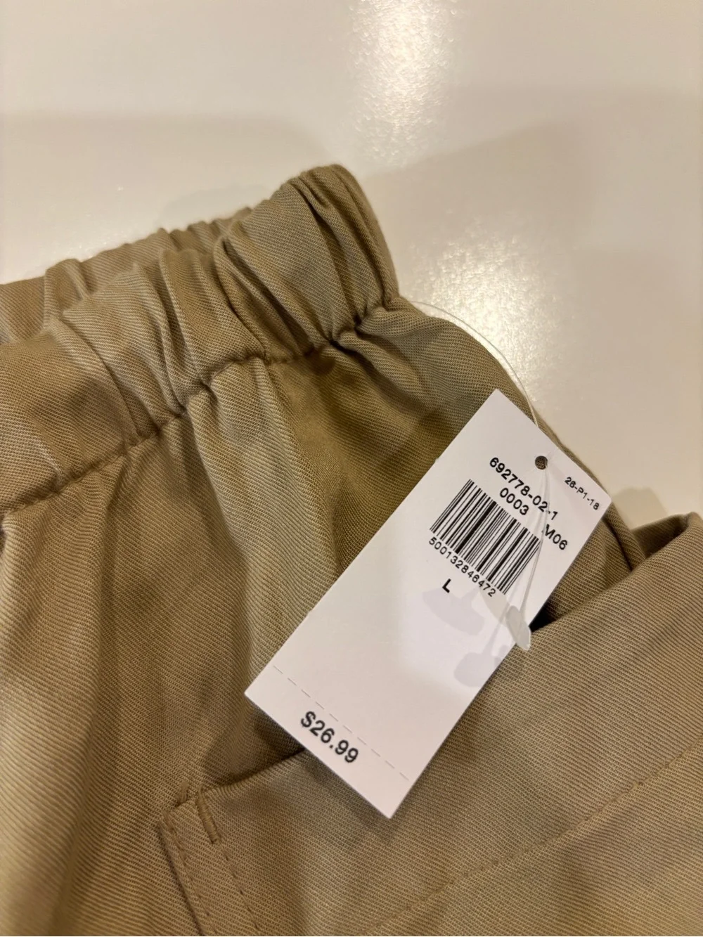 Old‎ Navy NWT Women's Tan Drawstring Cargo Shorts Pull On High Waist Sz L casual